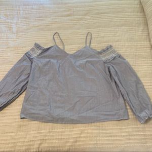 Pin Stripe Off Shoulder Top Size 16